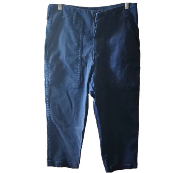 NWOT, Everlane Navy Stretch Organic Cotton Cargo Pants sz 6 - Picture 1 of 9